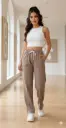 New High Waist Front Double Pocket-Sweatpants