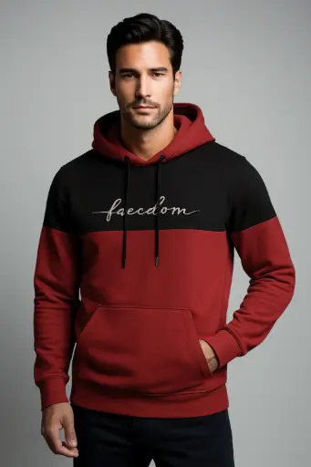 Men's Color Block Printed Hoodie