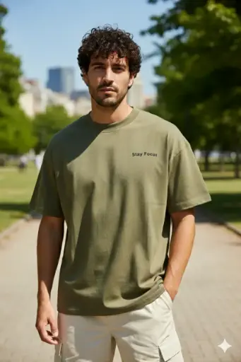 Round Neck Casual T-Shirt- Men's