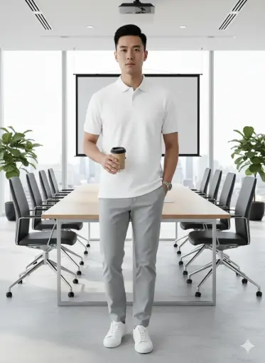 Men's Polo T-Shirt- JACQUARD